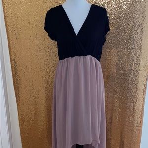 Black & brown- mauve color dress